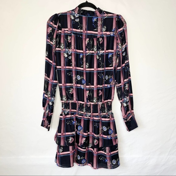 Parker Tie Neck Long Sleeve Blouson Dress - Picture 4 of 5